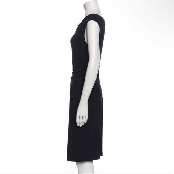 Knee Length Black Sheath Dress - Picture 3 of 8
